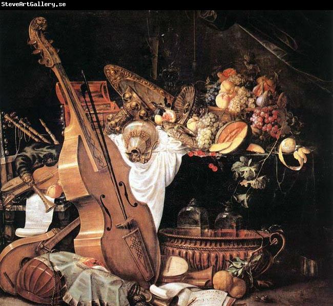 Cornelis de Heem Vanitas Still-Life with Musical Instruments after 1661